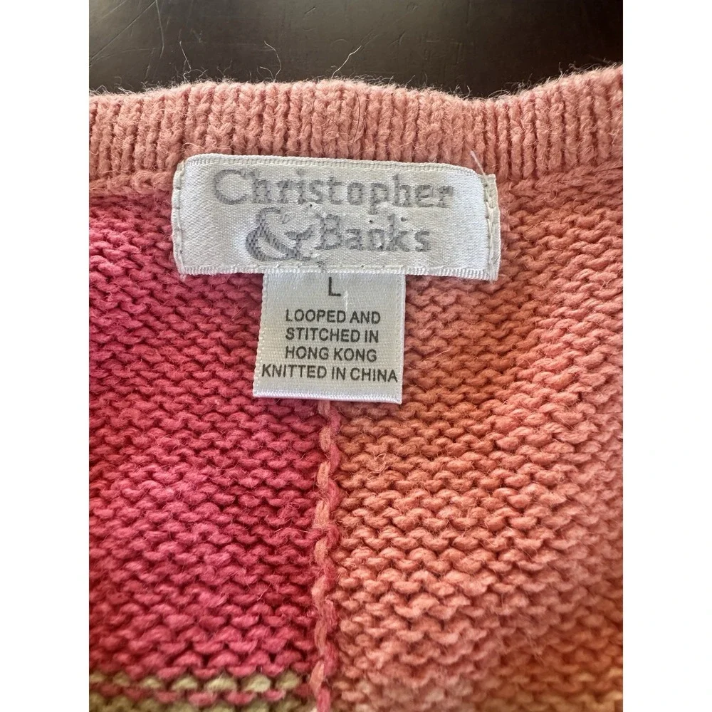 VTG Cardigan Sweater Colorblock Boho Pastel Patchwork Granny Med Large